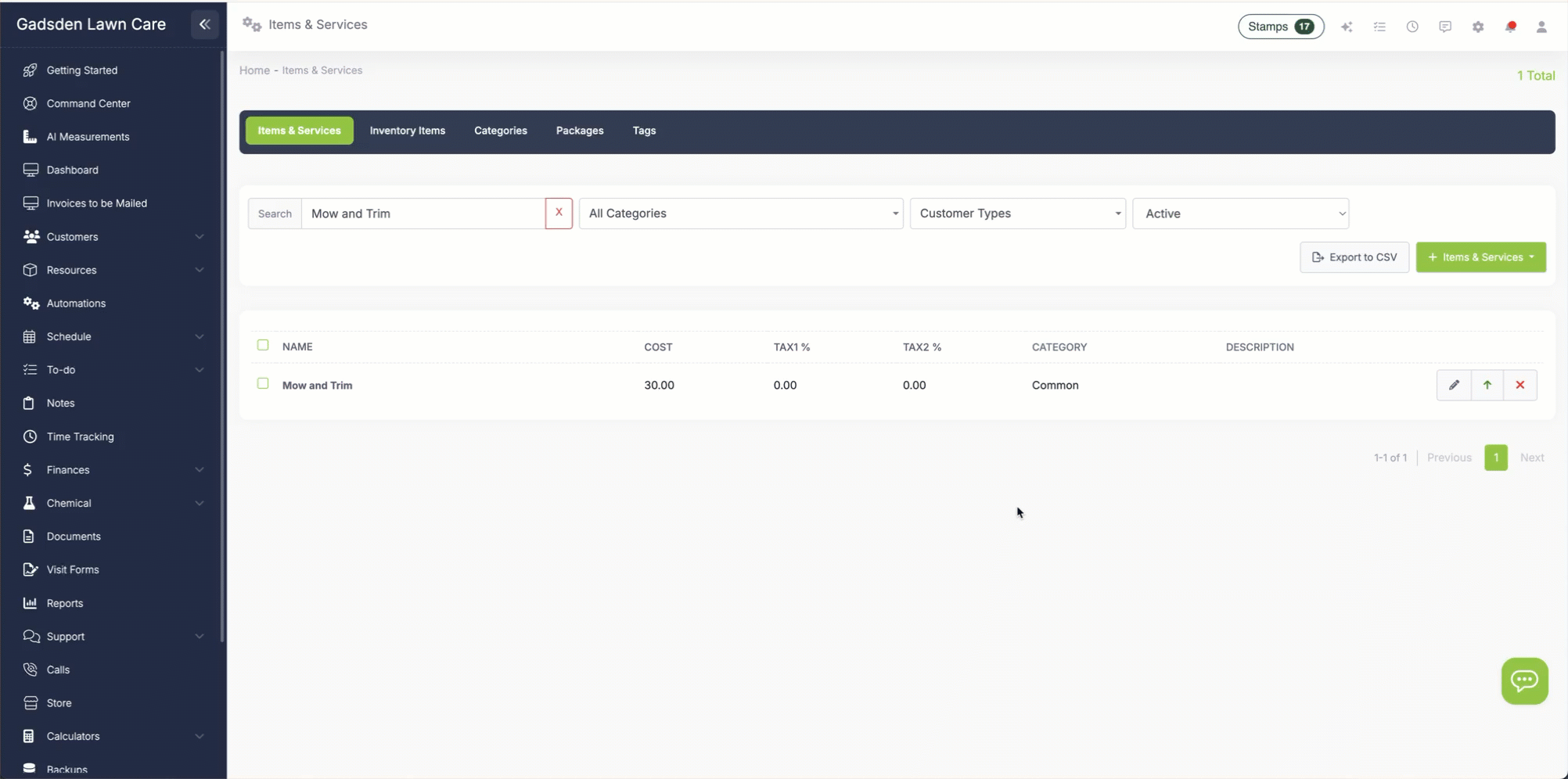 Bulk Price Update in LawnPro