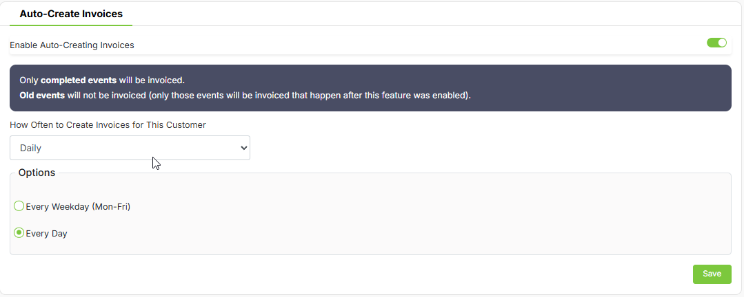Automatically create invoices
