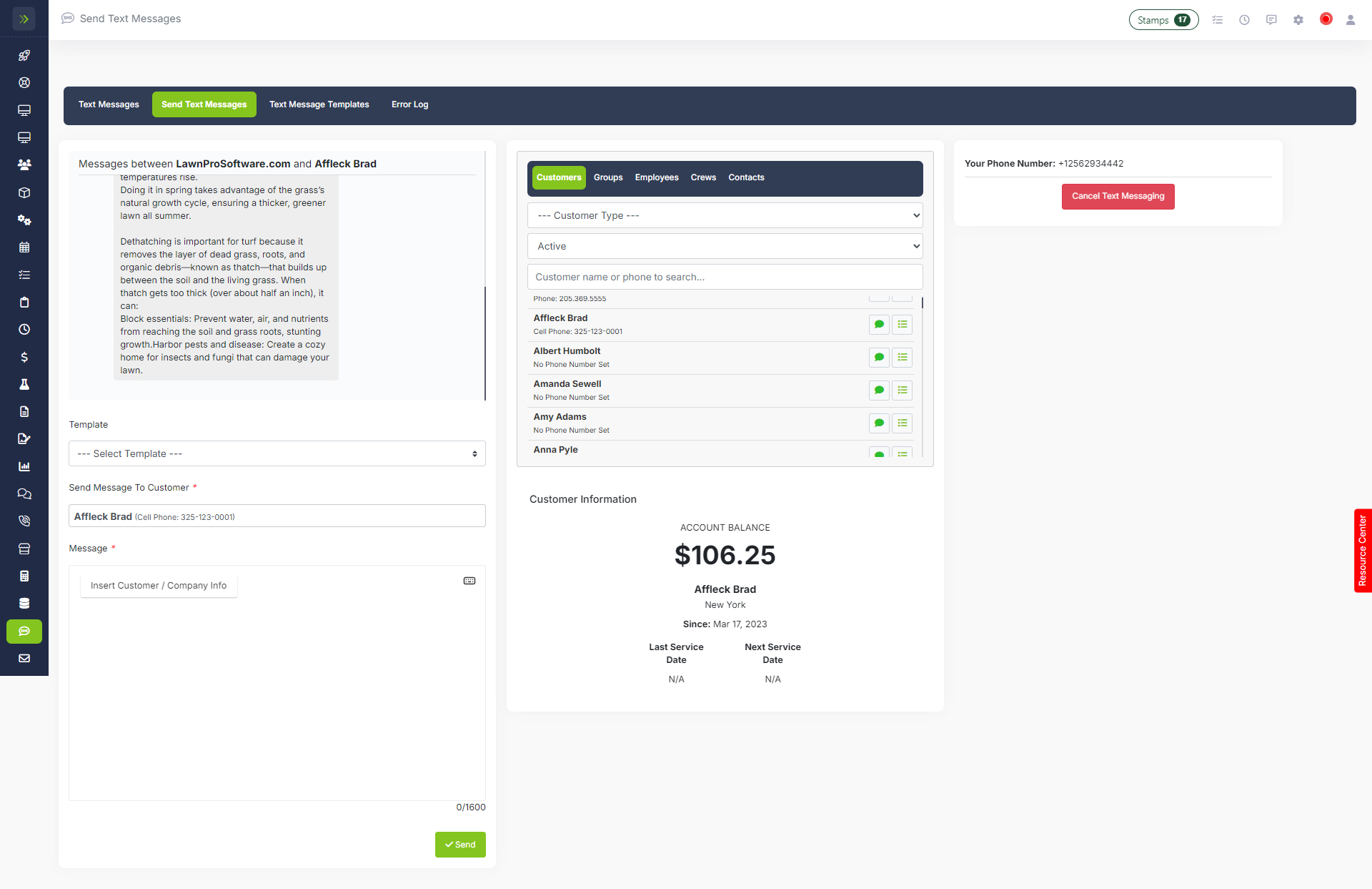 Text Customers, Crews & Employees